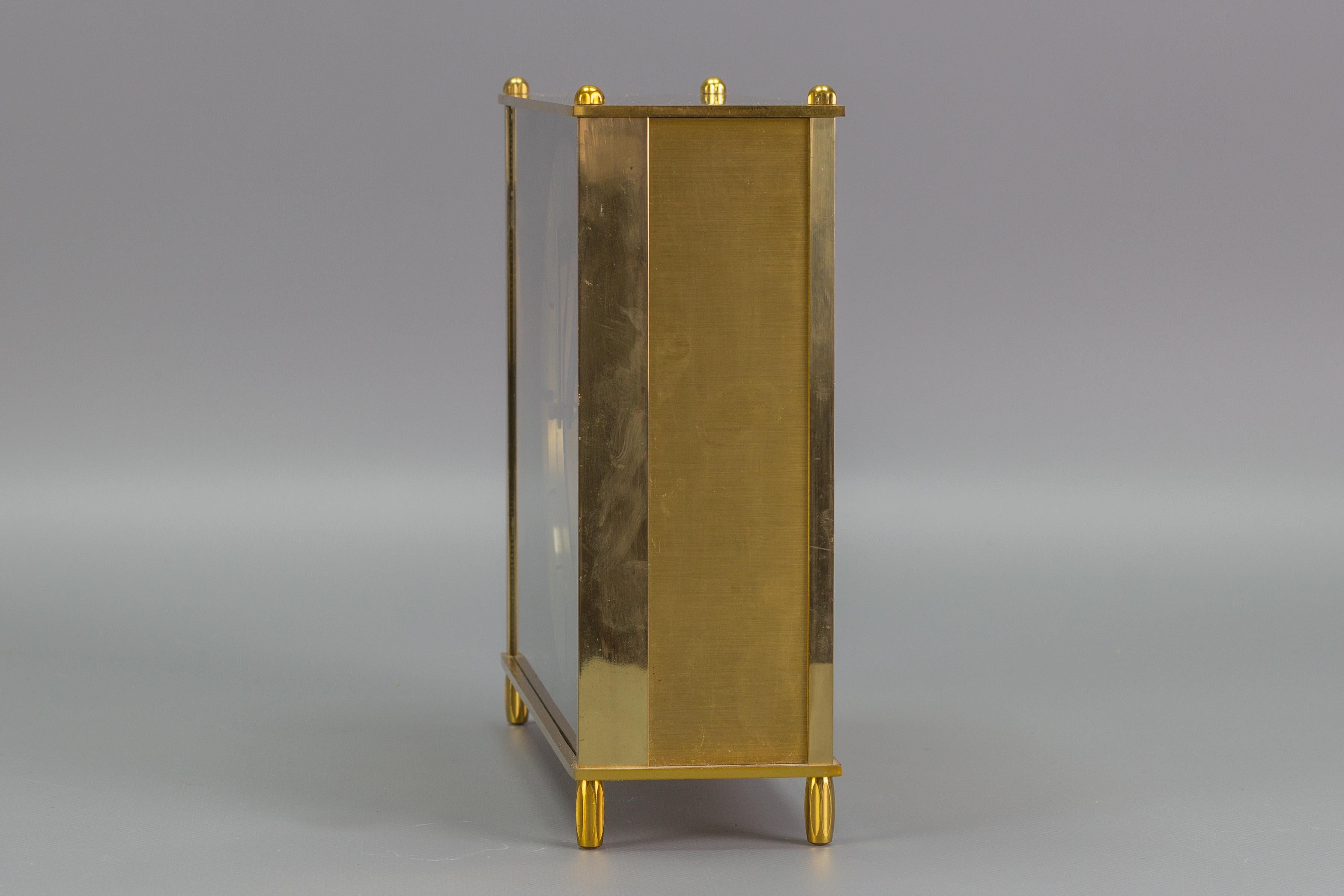 German Kundo Brass Desk or Mantel Clock by Kieninger & Obergfell, 1960s 3