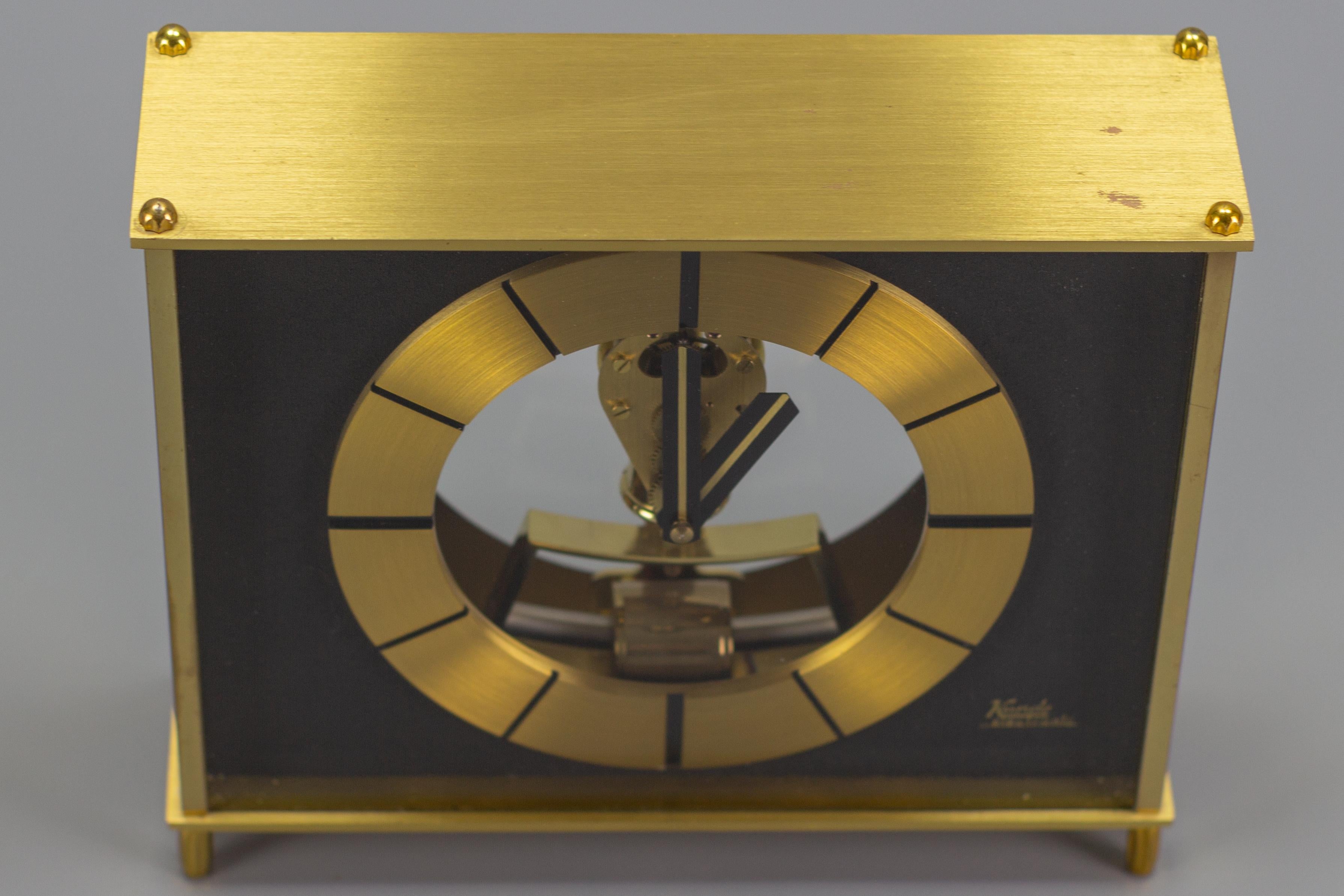 German Kundo Brass Desk or Mantel Clock by Kieninger & Obergfell, 1960s 7