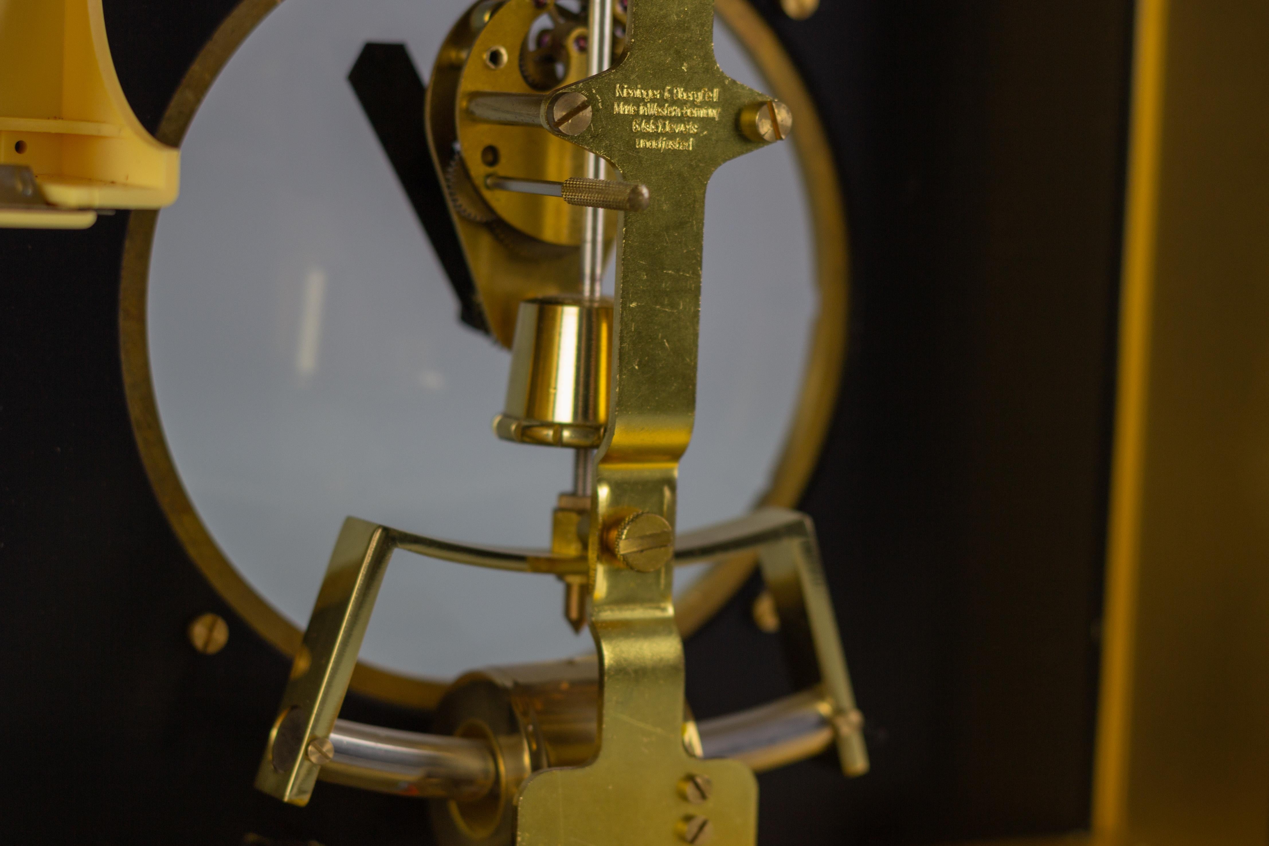 German Kundo Brass Desk or Mantel Clock by Kieninger & Obergfell, 1960s 1