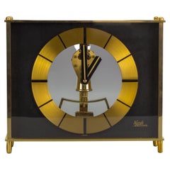 German Kundo Brass Desk or Mantel Clock by Kieninger & Obergfell, 1960s