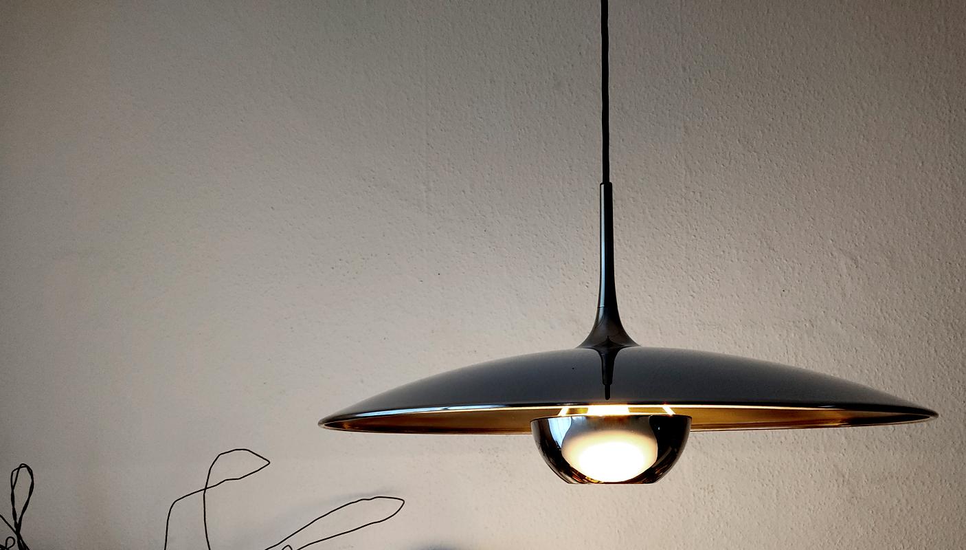 Allemand Grande lampe à suspension vintage allemande réglable à contrepoids par Florian Schulz