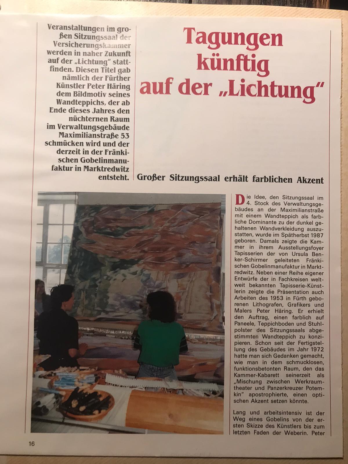Deutscher Ende der 1980er Jahre MGF Handgewebter Wandteppich 