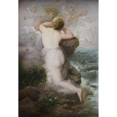 German Late 19th Century Berlin ‘K.P.M.’ Porcelain Plaque "Trauernde Psyche"