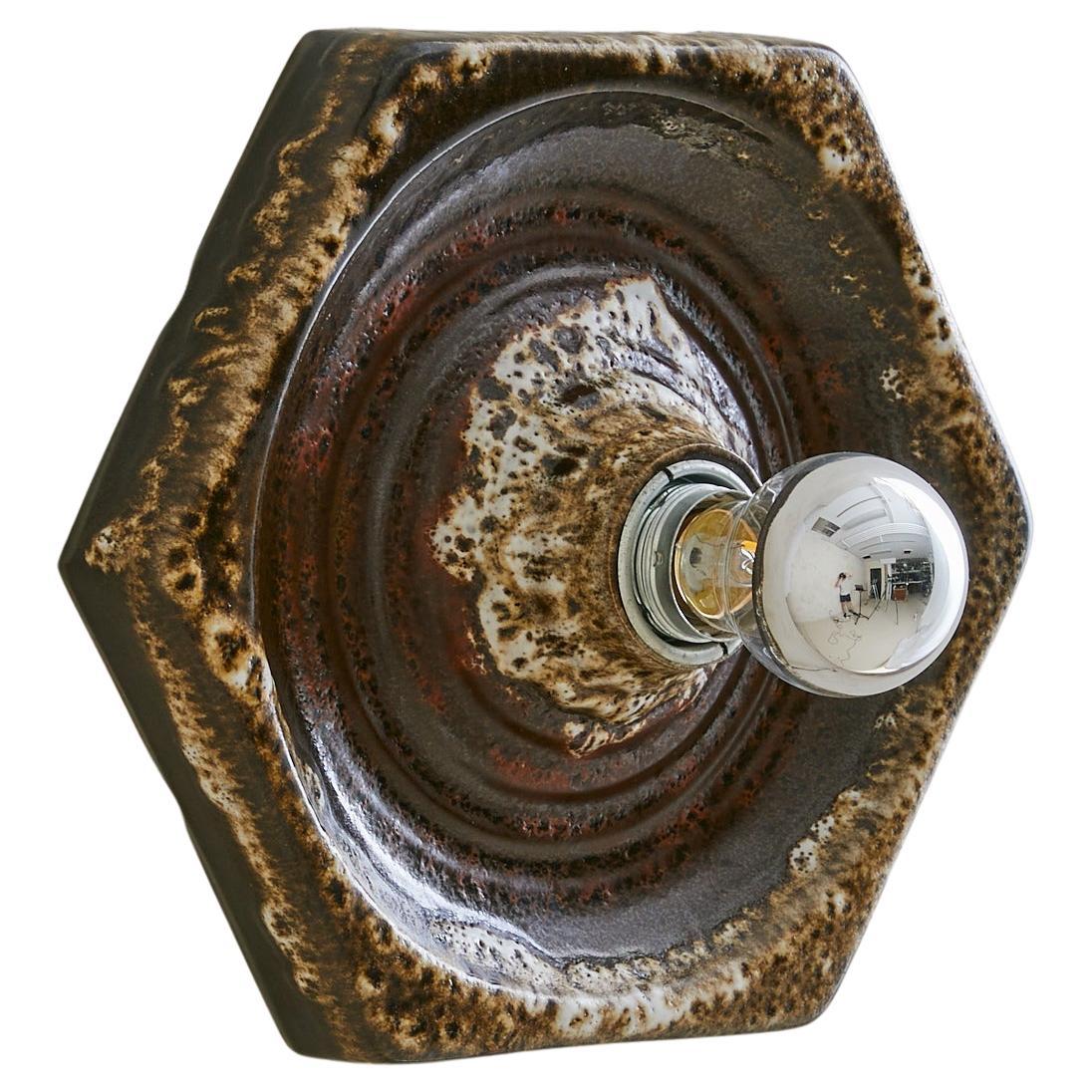 German Lava Glaze Ceramic Sconce Attributed to PAN Keramik, 1970s - 12 Available For Sale