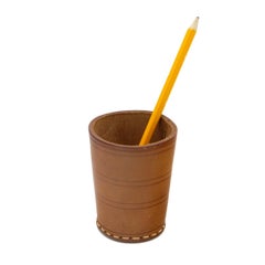 German Leather Dice Cup - Desk Accessory or Pencil Jar
