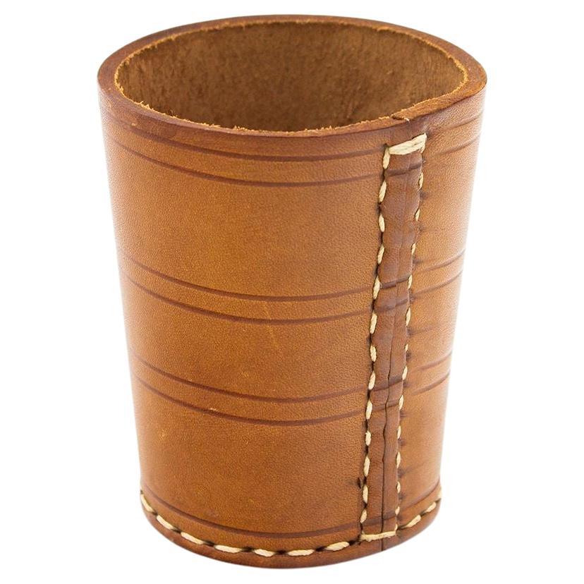 German Leather Dice Cup - Desk Accessory or Pencil Jar