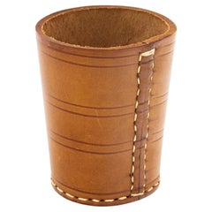 Vintage German Leather Dice Cup - Desk Accessory or Pencil Jar