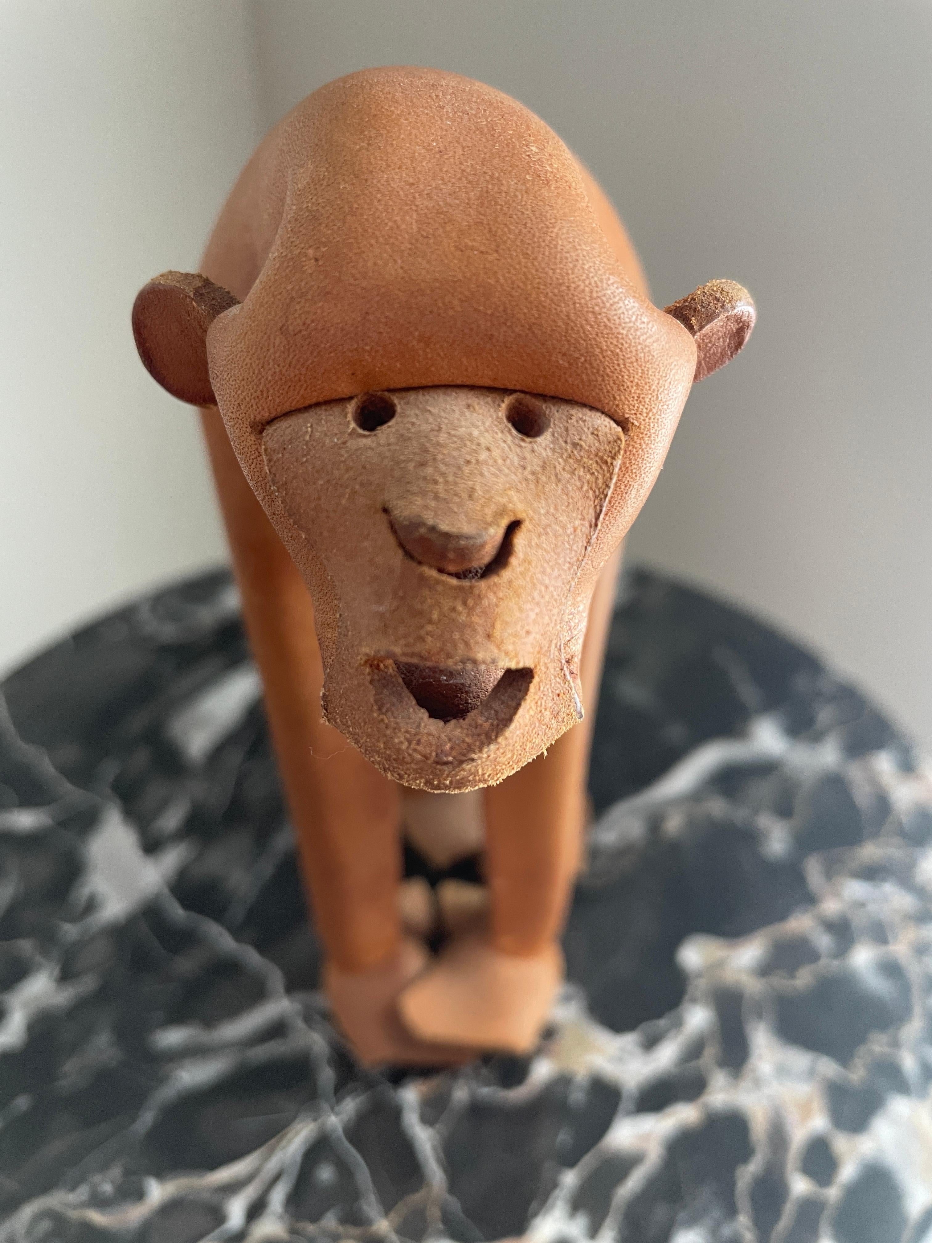 Mid-Century Modern German Leather Monkey by Deru For Sale
