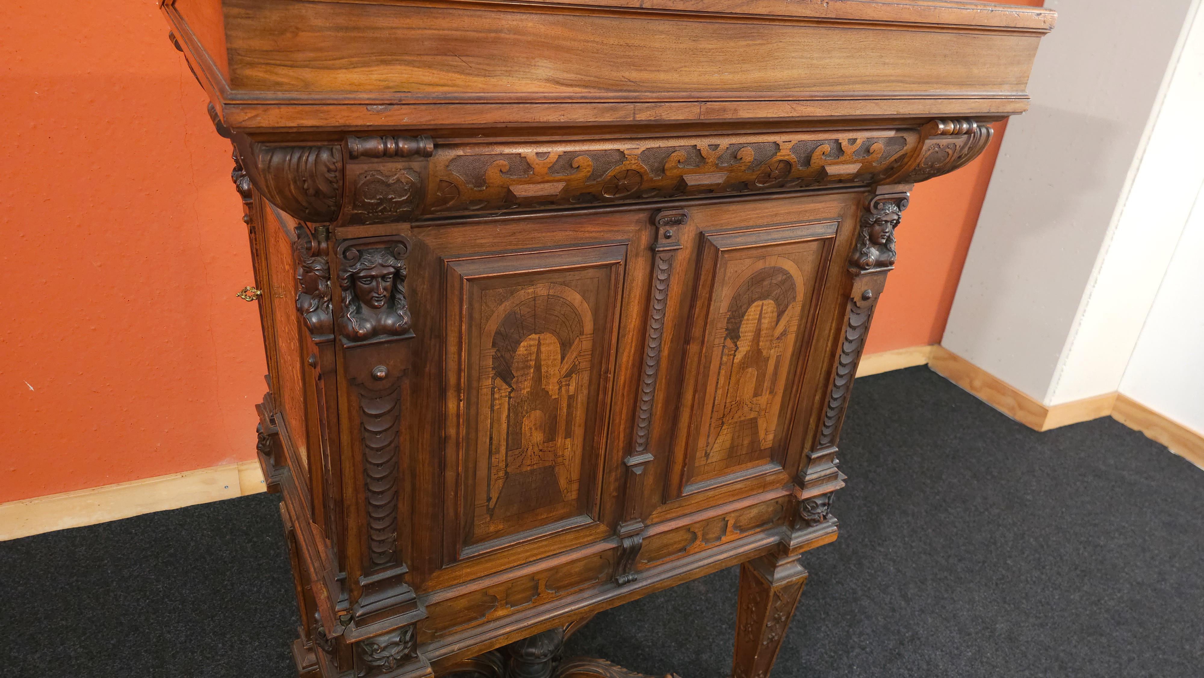 German Lectern Podium with Inlays, 1850 circa For Sale 14