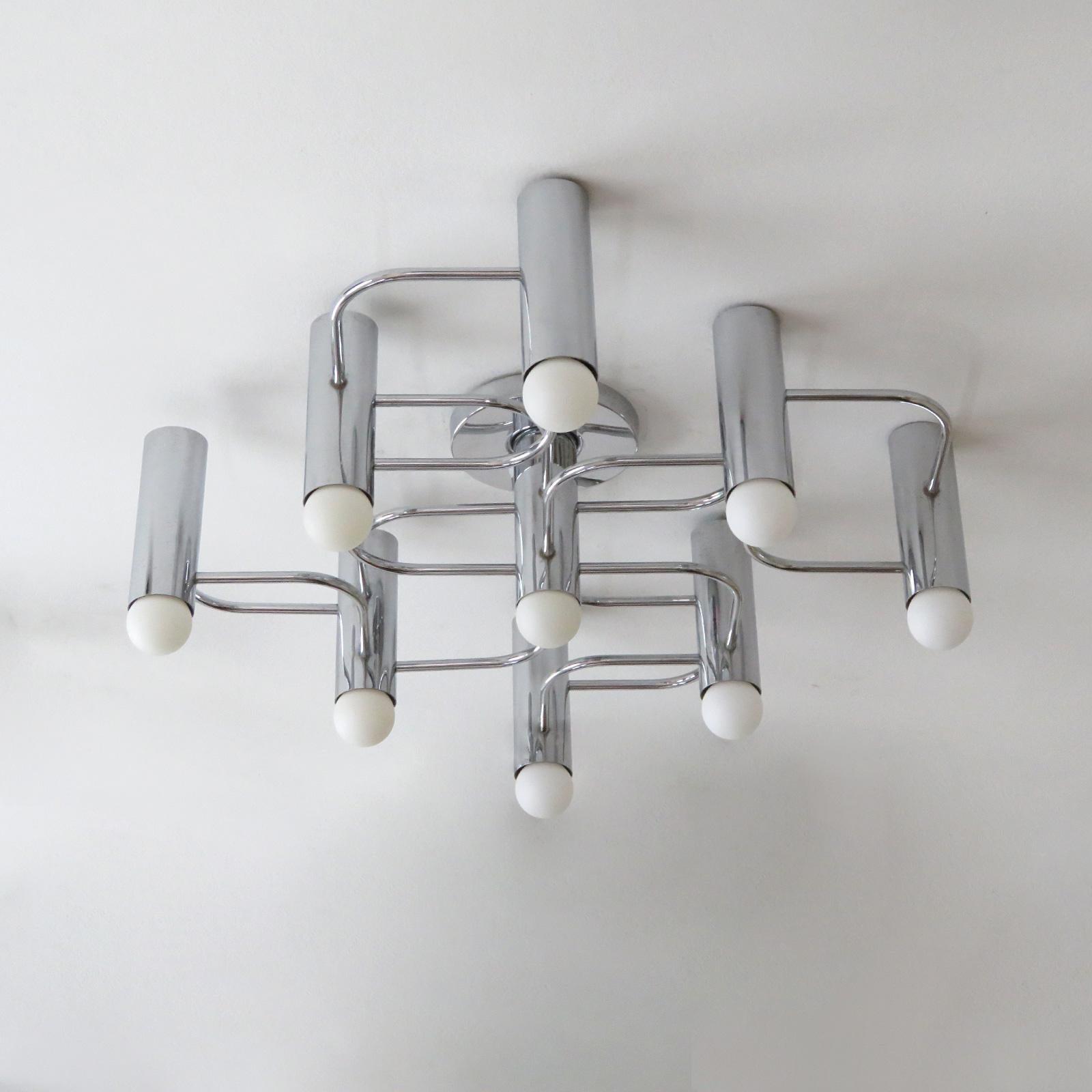 German Leola Flush Mount Light Fixture, 1970 In Good Condition For Sale In Los Angeles, CA