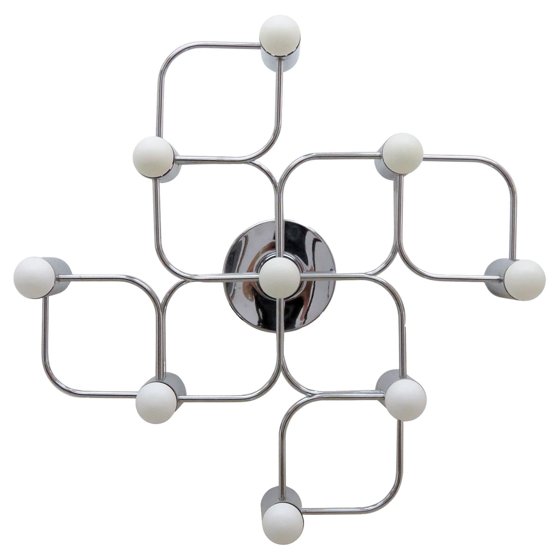 German Leola Flush Mount Light Fixture, 1970 For Sale