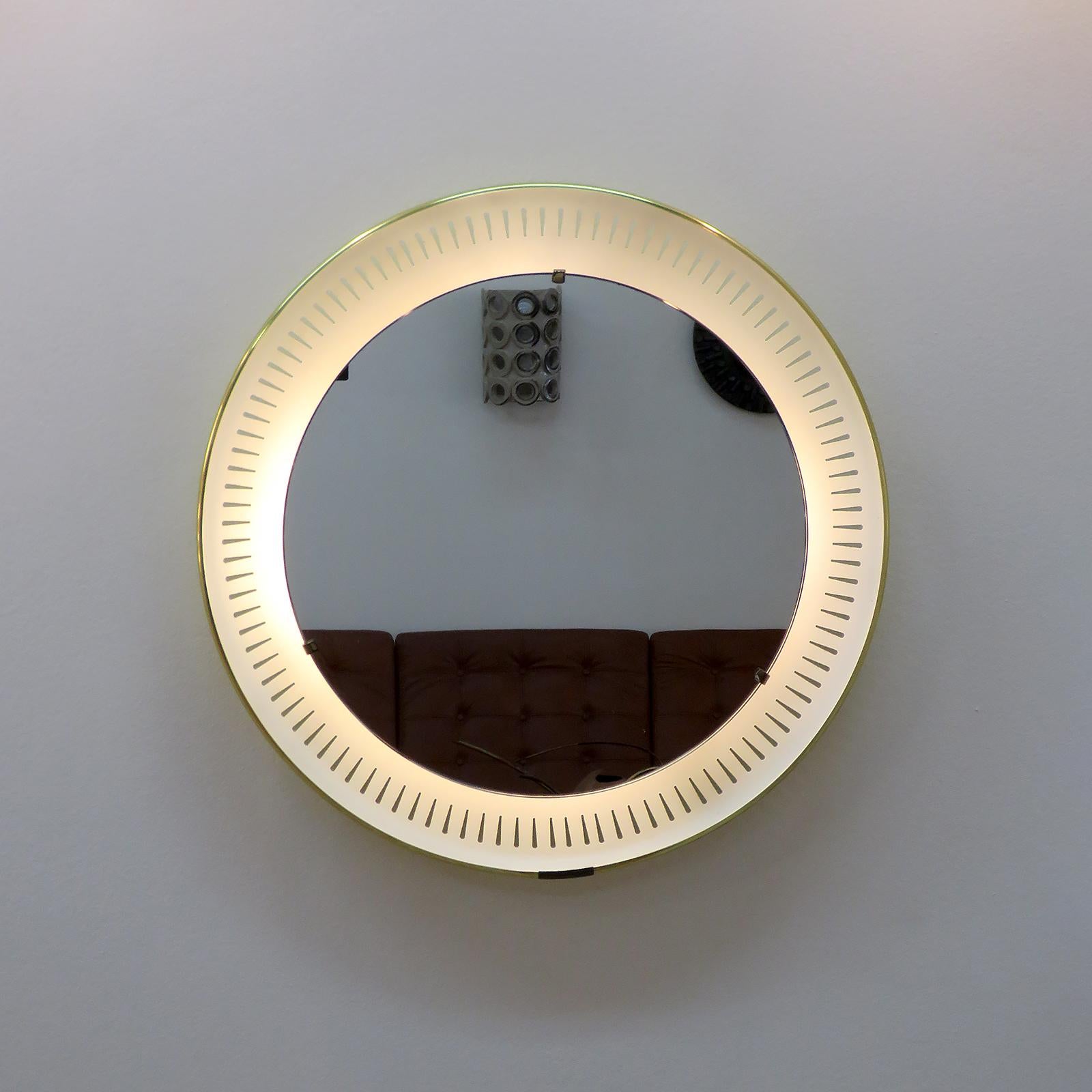 Métal Miroir lumineux allemand par Hillebrand, 1960 en vente