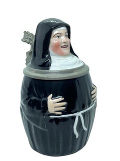 German Lithophanes Figural Nun Beer Stein, Antique Germany, 1900s