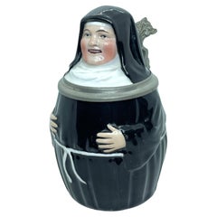 German Lithophanes Figural Nun Beer Stein, Antique Germany, 1900s