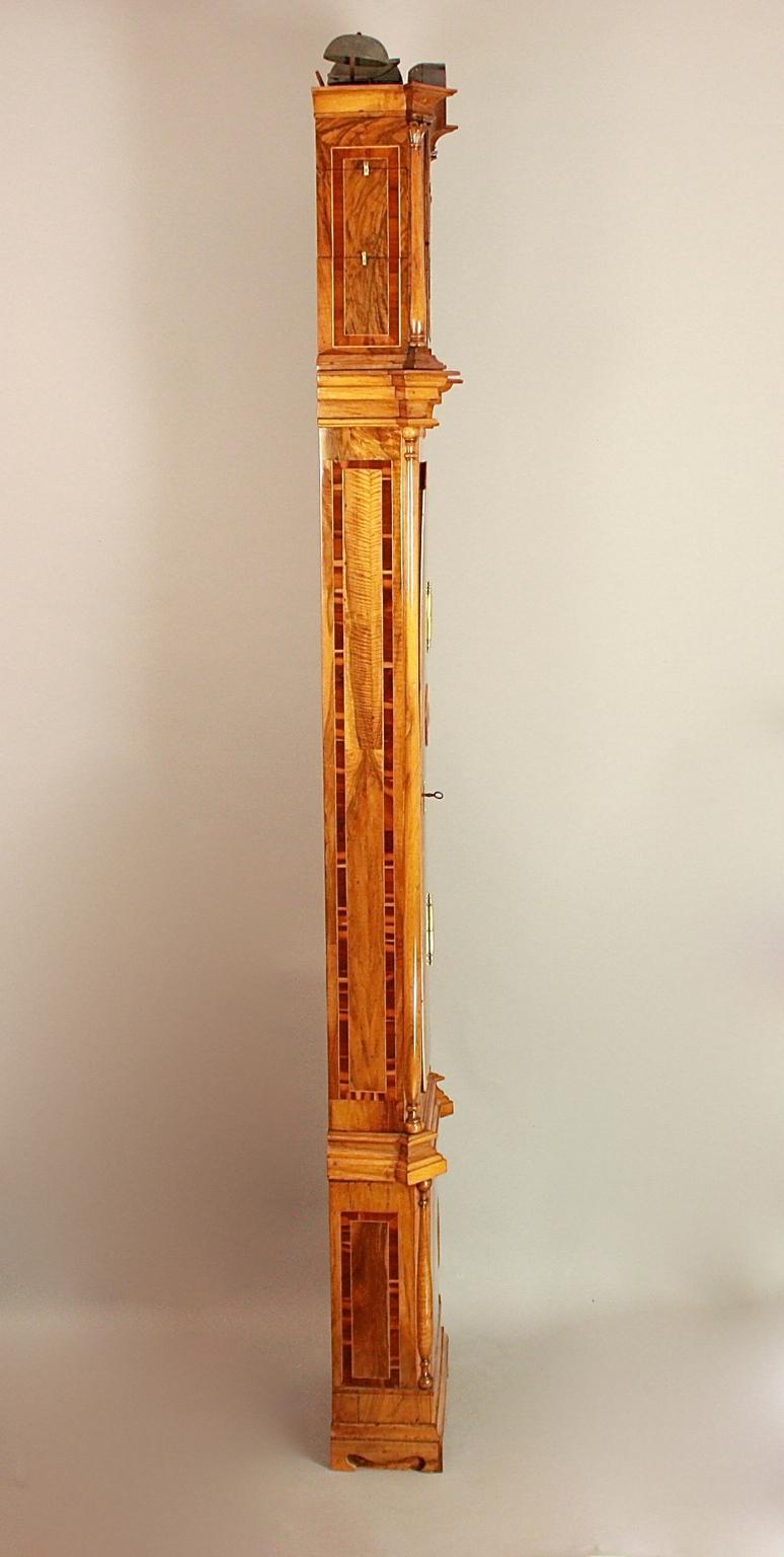 German Marquetry Longcase Clock by Johann Wilhelm Wellershaus, Late 18th Century For Sale 3