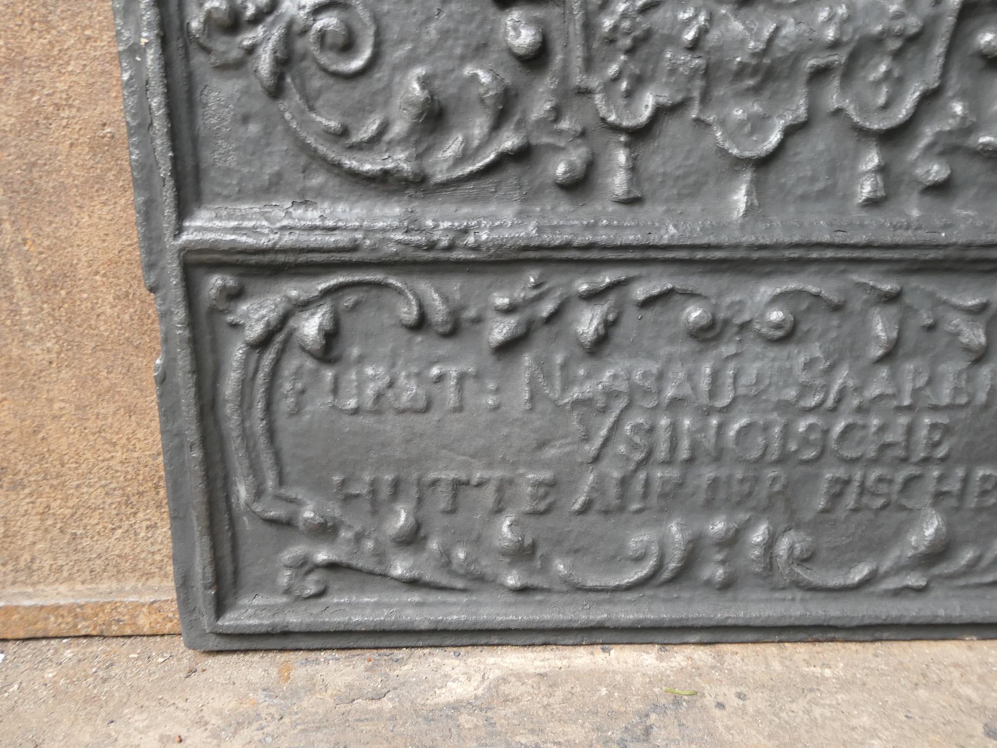 German Louis XV Period 'Coat of Arms' Fireback / Backsplash, 18th Century For Sale 4