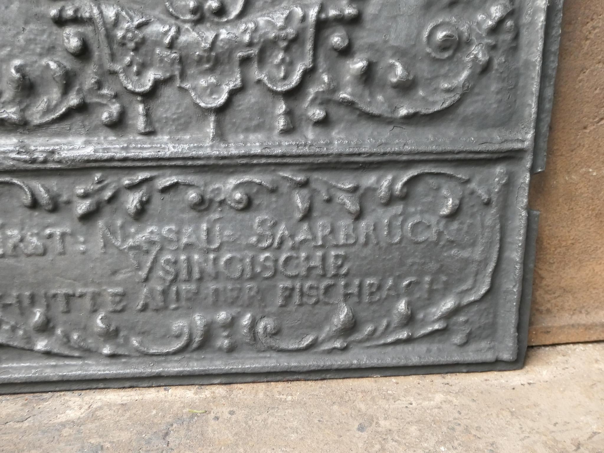 German Louis XV Period 'Coat of Arms' Fireback / Backsplash, 18th Century For Sale 5