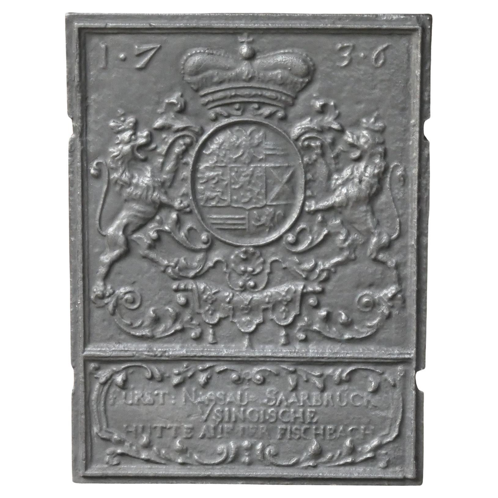 Plaque de cheminée / dosseret d'époque Louis XV, 18e siècle