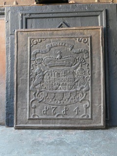 German Louis XIV Style Coat of Arms Fireback / Backsplash, 20th Century