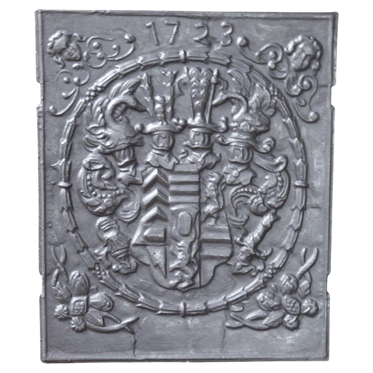 Deutscher Wappenmantel im Louis-XV-Stil „ Wappen“ Kaminschirm/Rückenplash