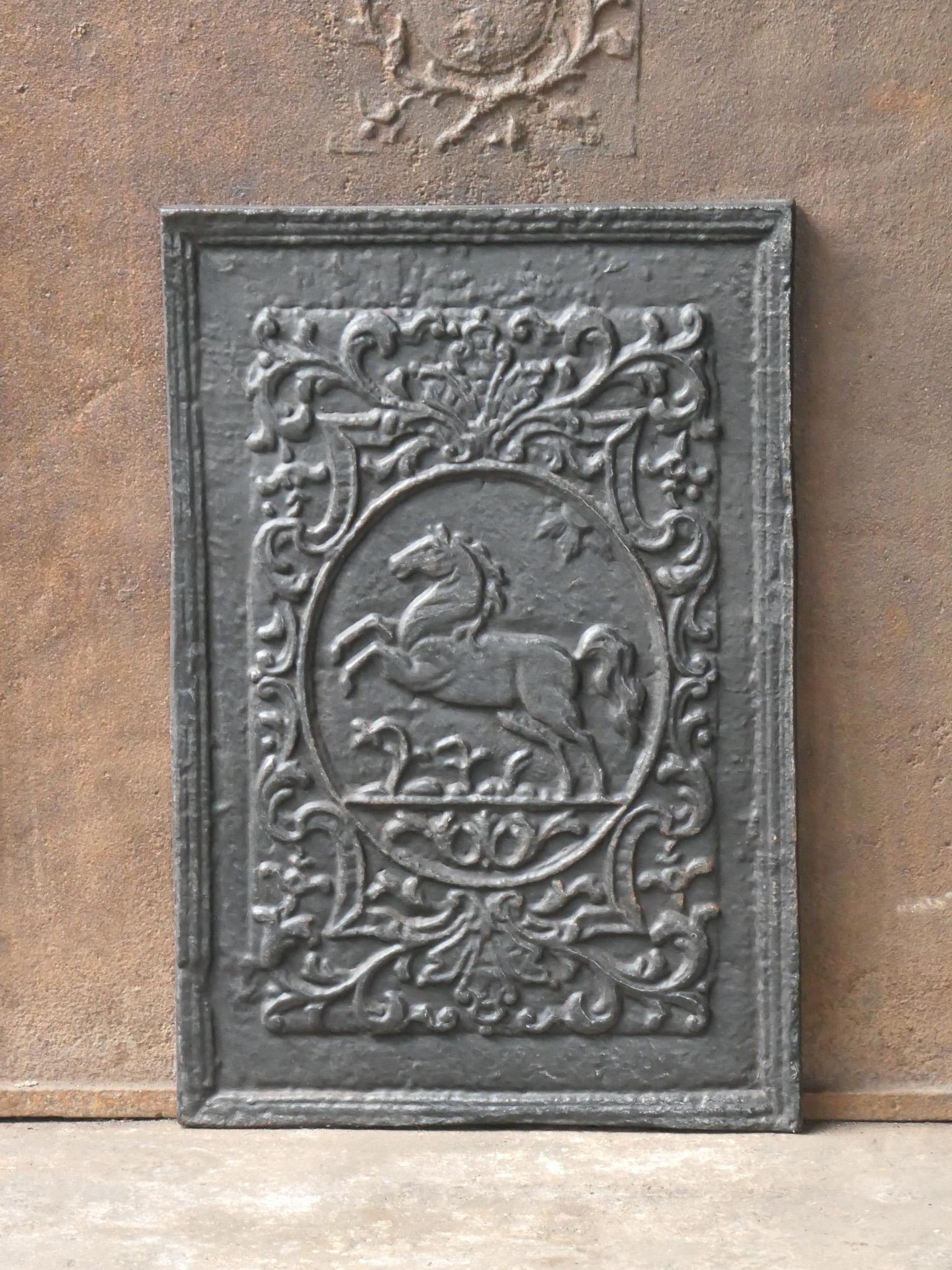 Cast German Louis XV Style 'Horse' Fireback / Backsplash