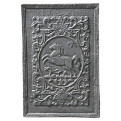 Deutscher Kamin im Louis-XV-Stil „Horse“-Stil, Kaminschirm / Rückplash