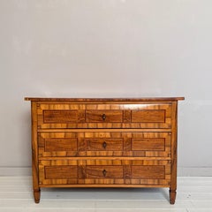 German Louis XVI Walnut Commode with Geometric Inlays, Circa 1780