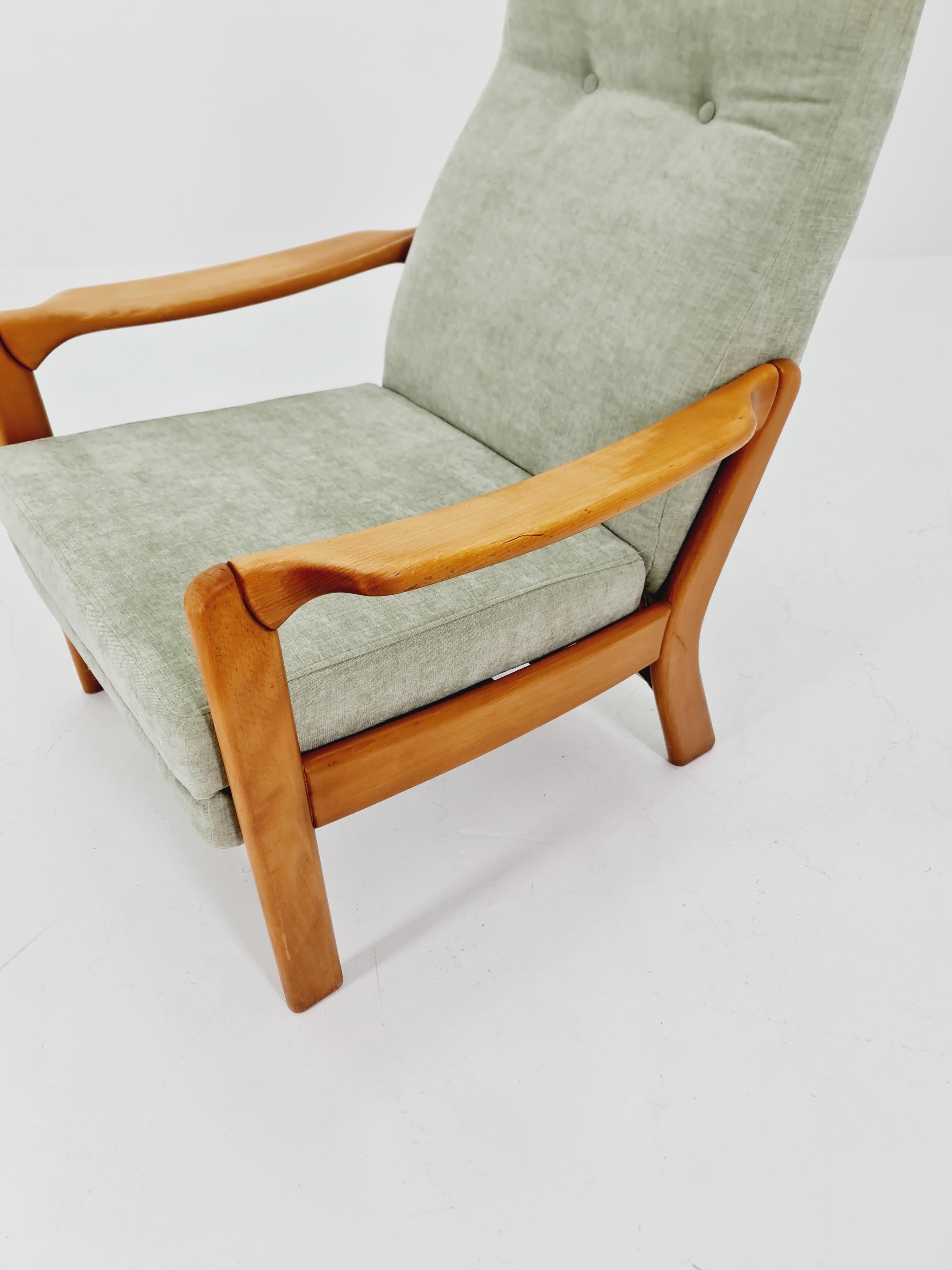 Chaise longue allemande avec repose-pieds, années 1950 en vente 4