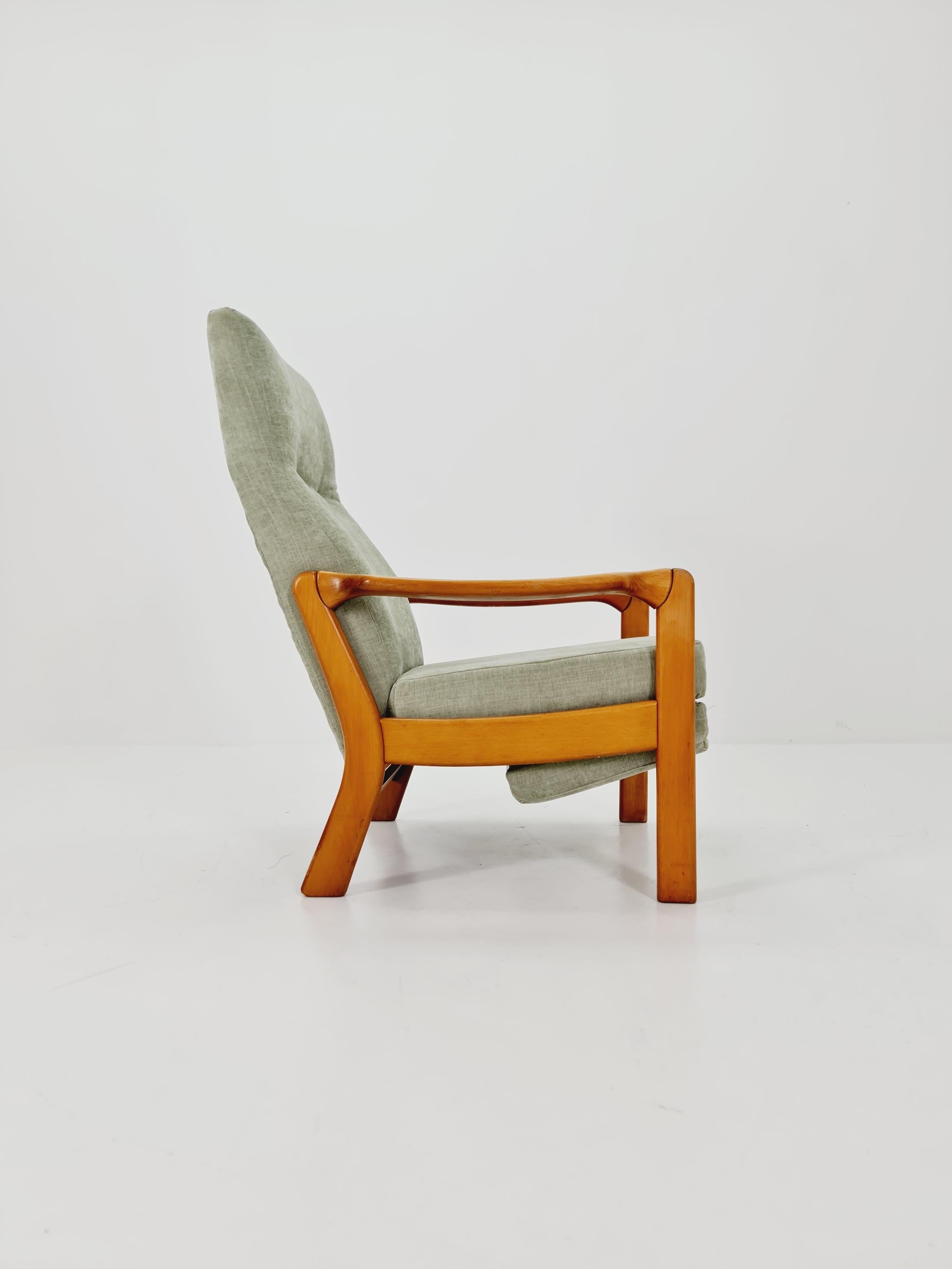 Allemand Chaise longue allemande avec repose-pieds, années 1950 en vente
