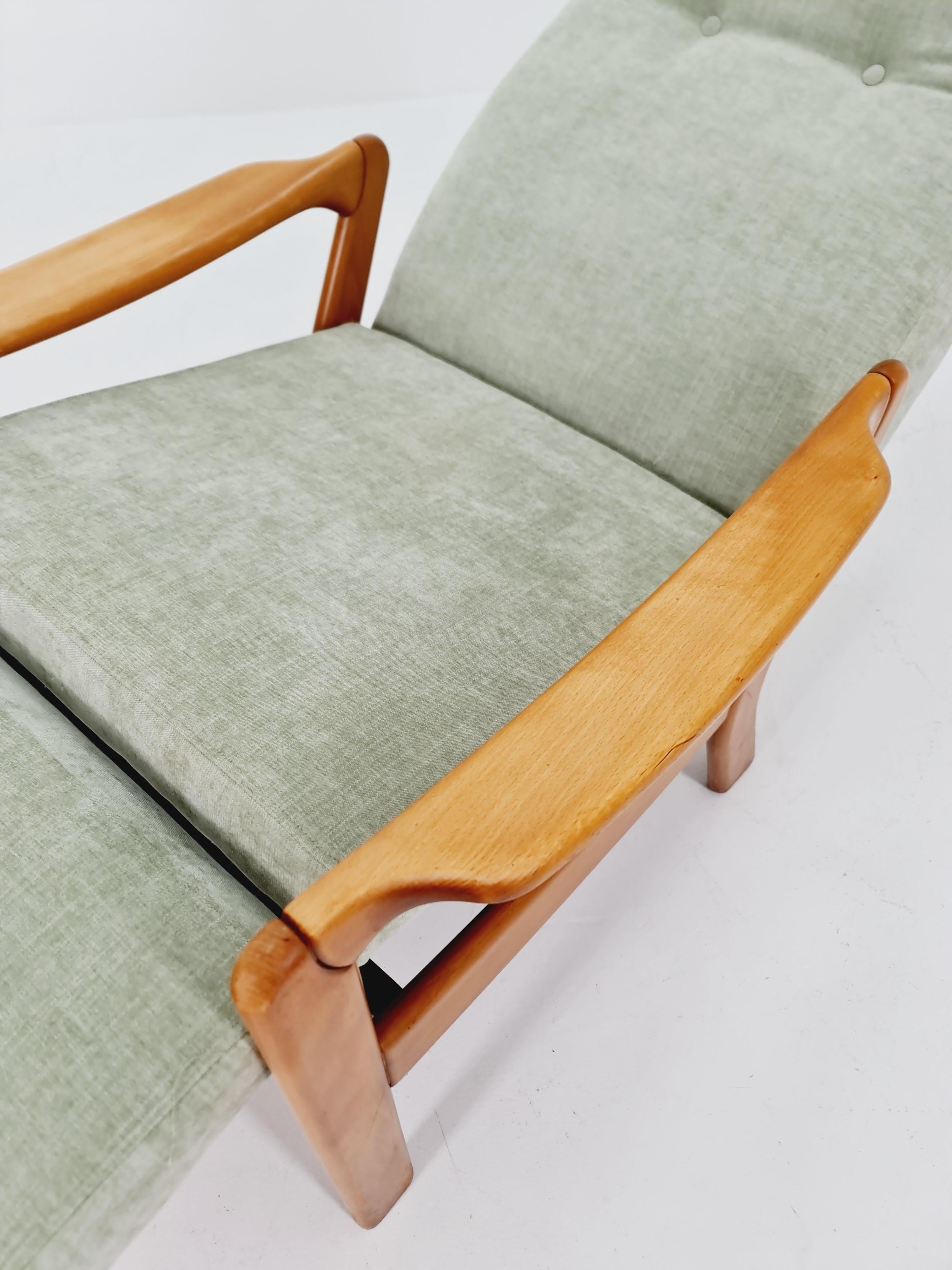 Chaise longue allemande avec repose-pieds, années 1950 en vente 2