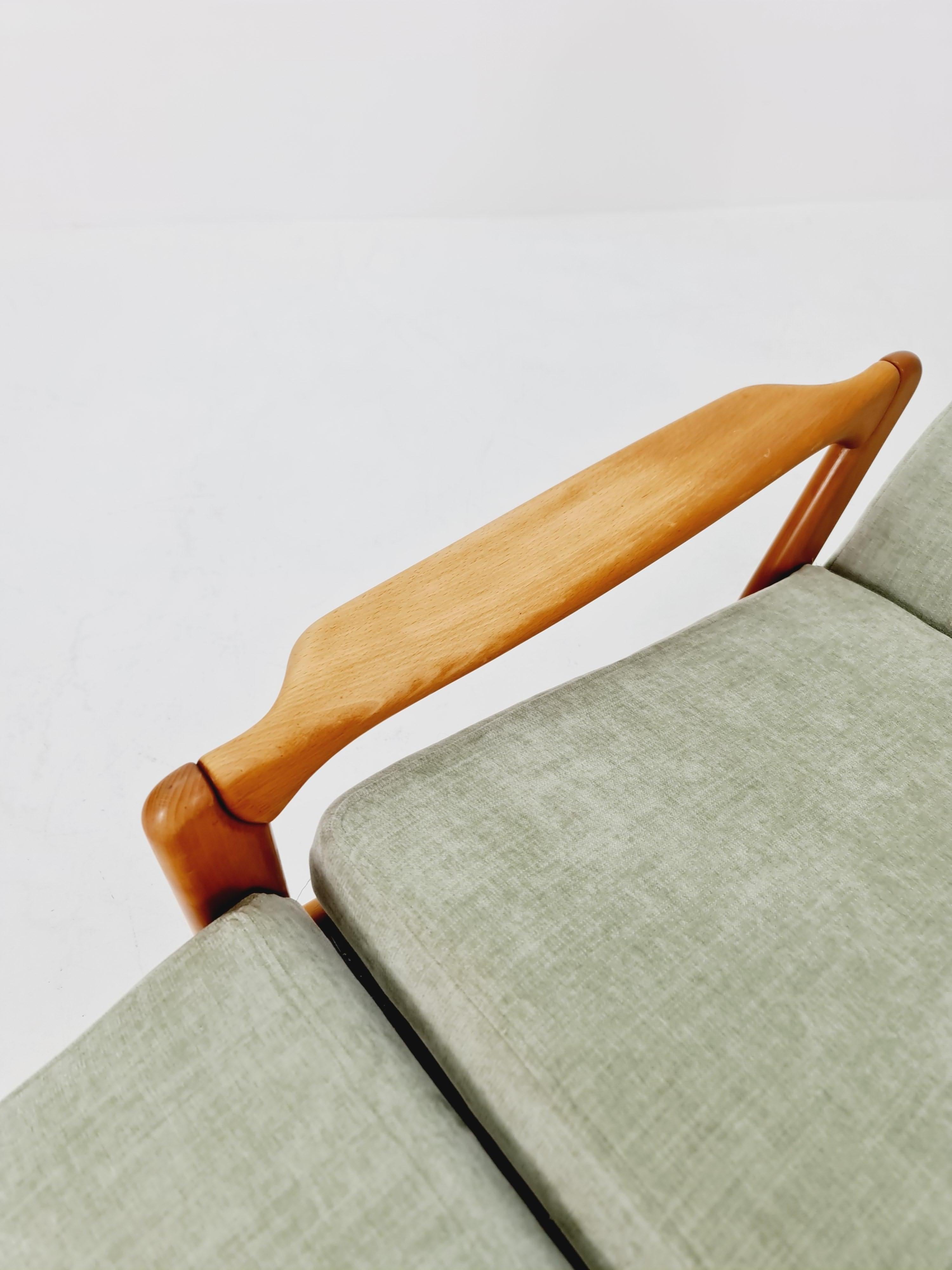 Chaise longue allemande avec repose-pieds, années 1950 en vente 3