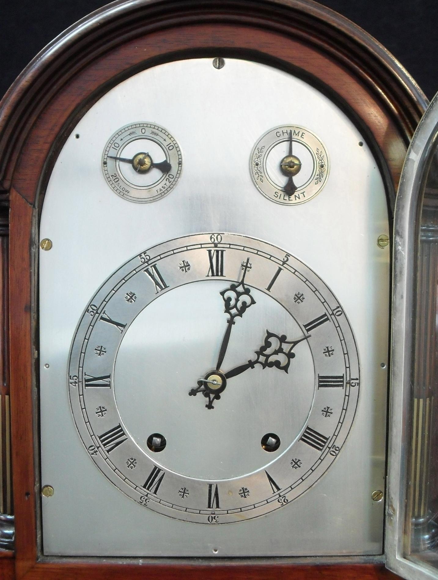 Victorian German Mahogany Ting Tang Bracket Clock by Winterhalder & Hofmeier