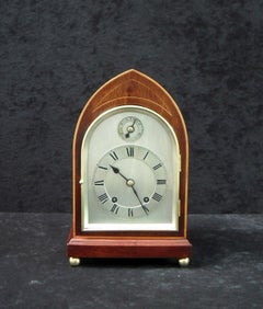 German Mahogany Ting Tang Striking Mantel Clock by W&H