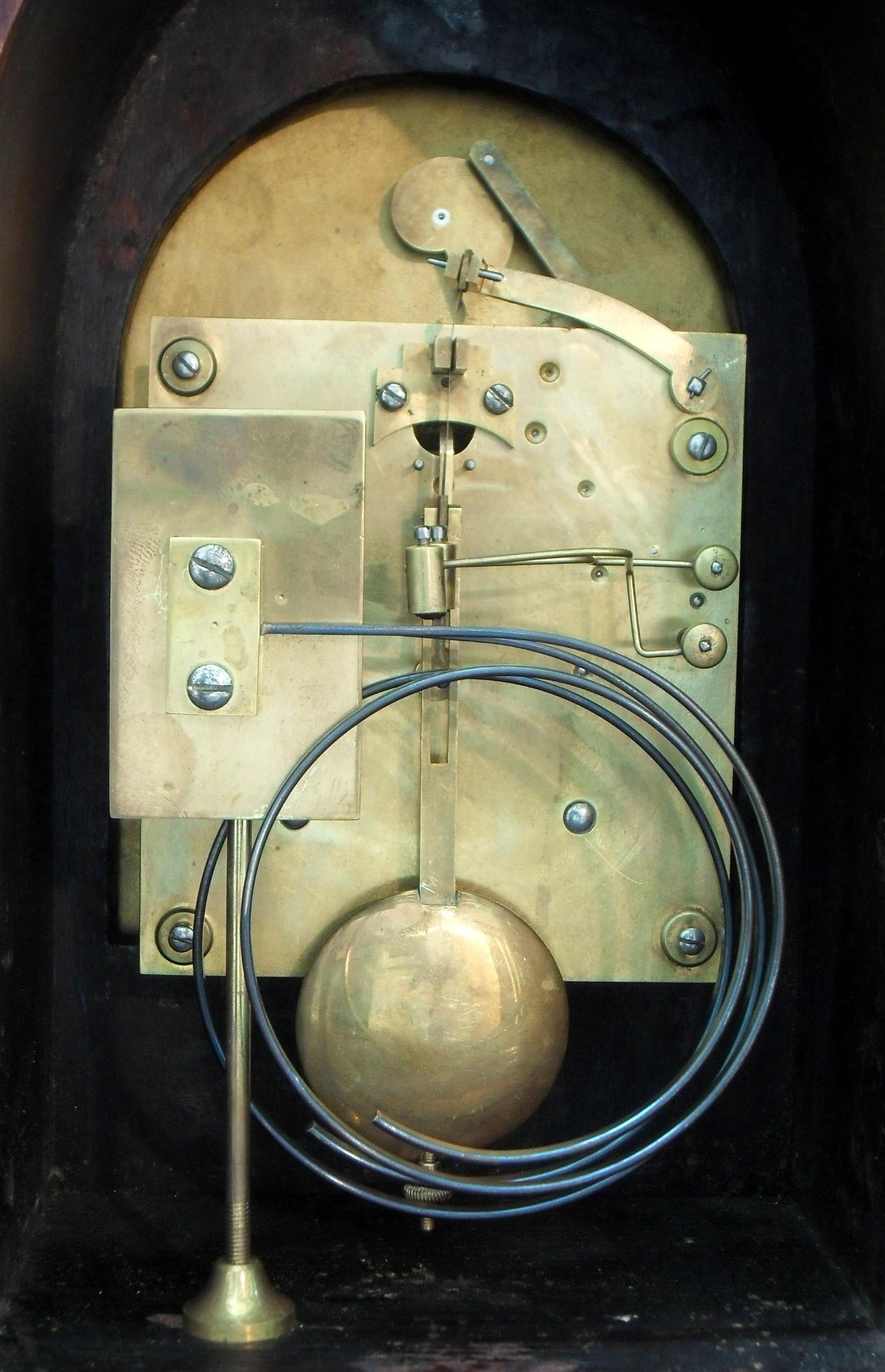19th Century German Mahogany Ting Tang Striking Mantel Clock by W&H For Sale