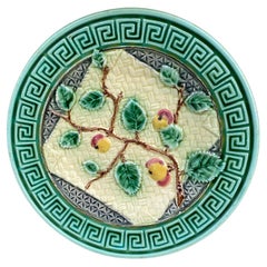 German Majolica Apple Plate, circa 1900