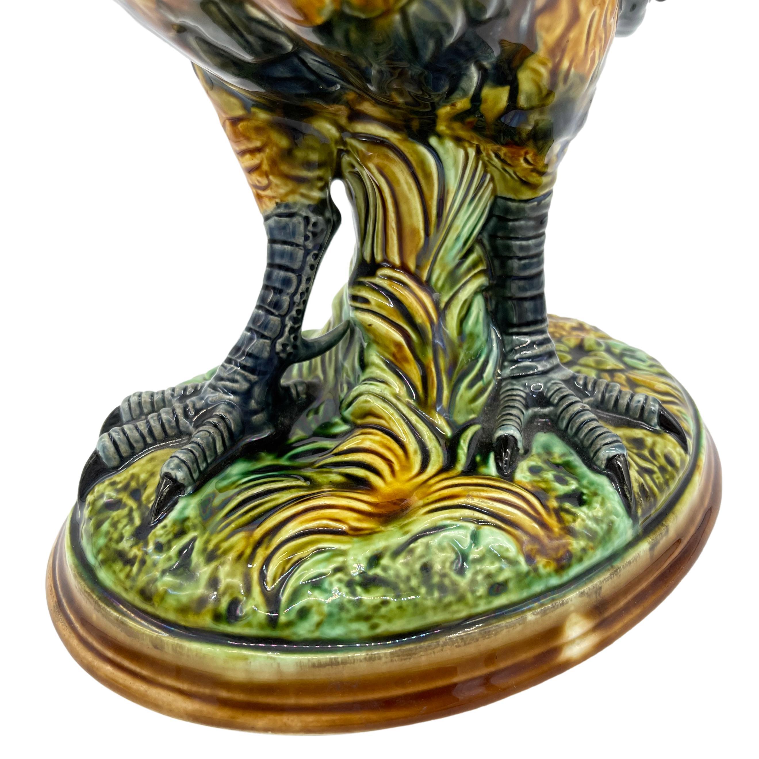 German Majolica Figural Rooster by Riedel Von Riedelstein, Dallwitz, ca. 1885 For Sale 10