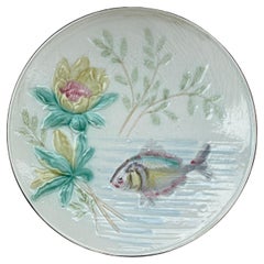 German Majolica Fish Plate, circa 1900