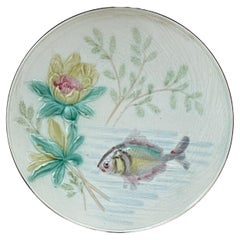 German Majolica Fish Plate, circa 1900