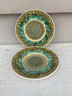 German Majolica Grape Plate, circa 1900