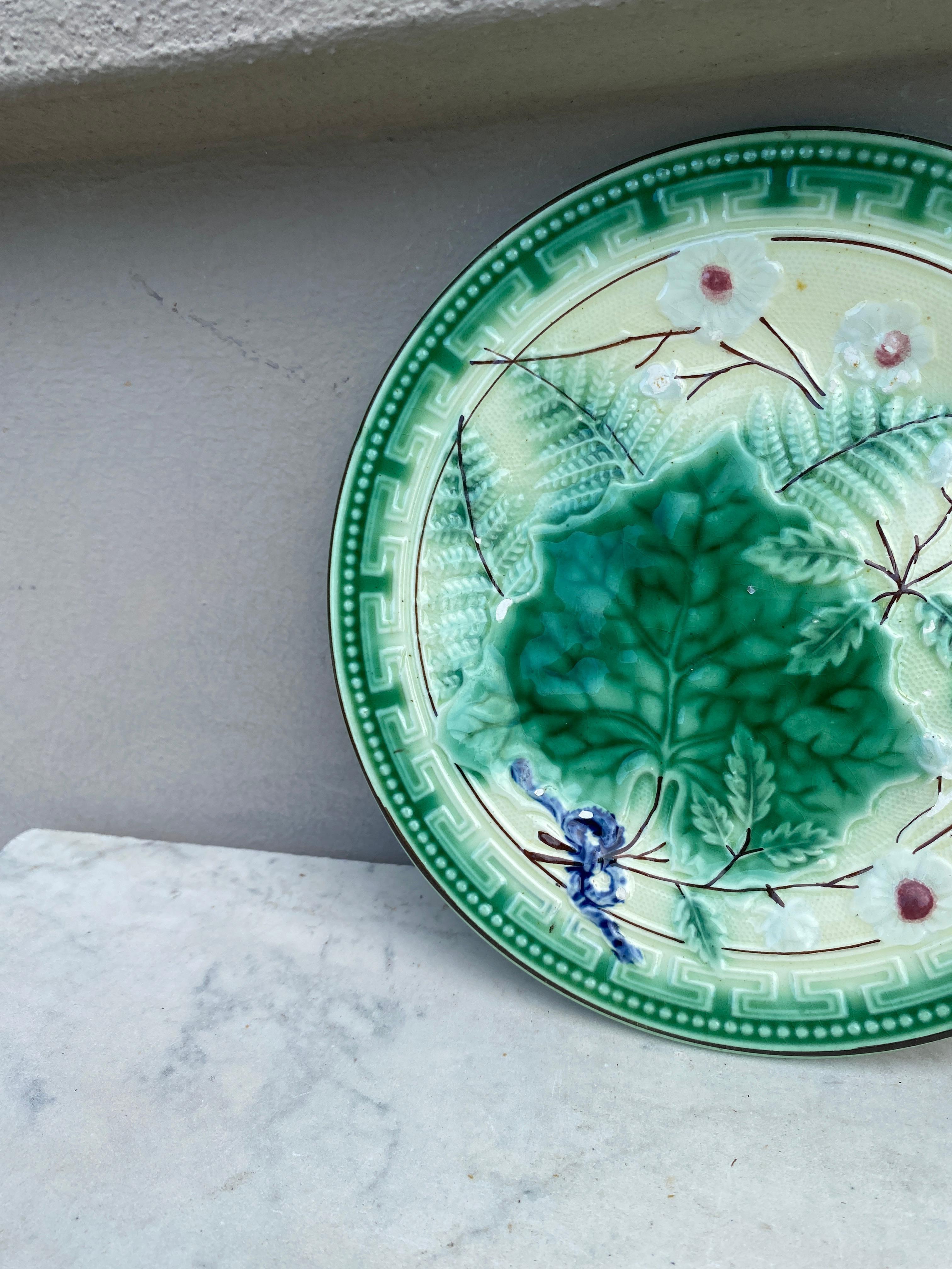German Majolica leaf plate circa 1890.