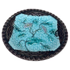 German Majolica Morning Glory Plate Circa 1900