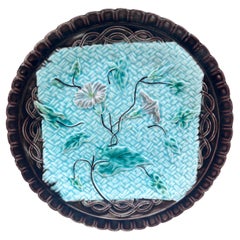 German Majolica Morning Glory Plate Circa 1900