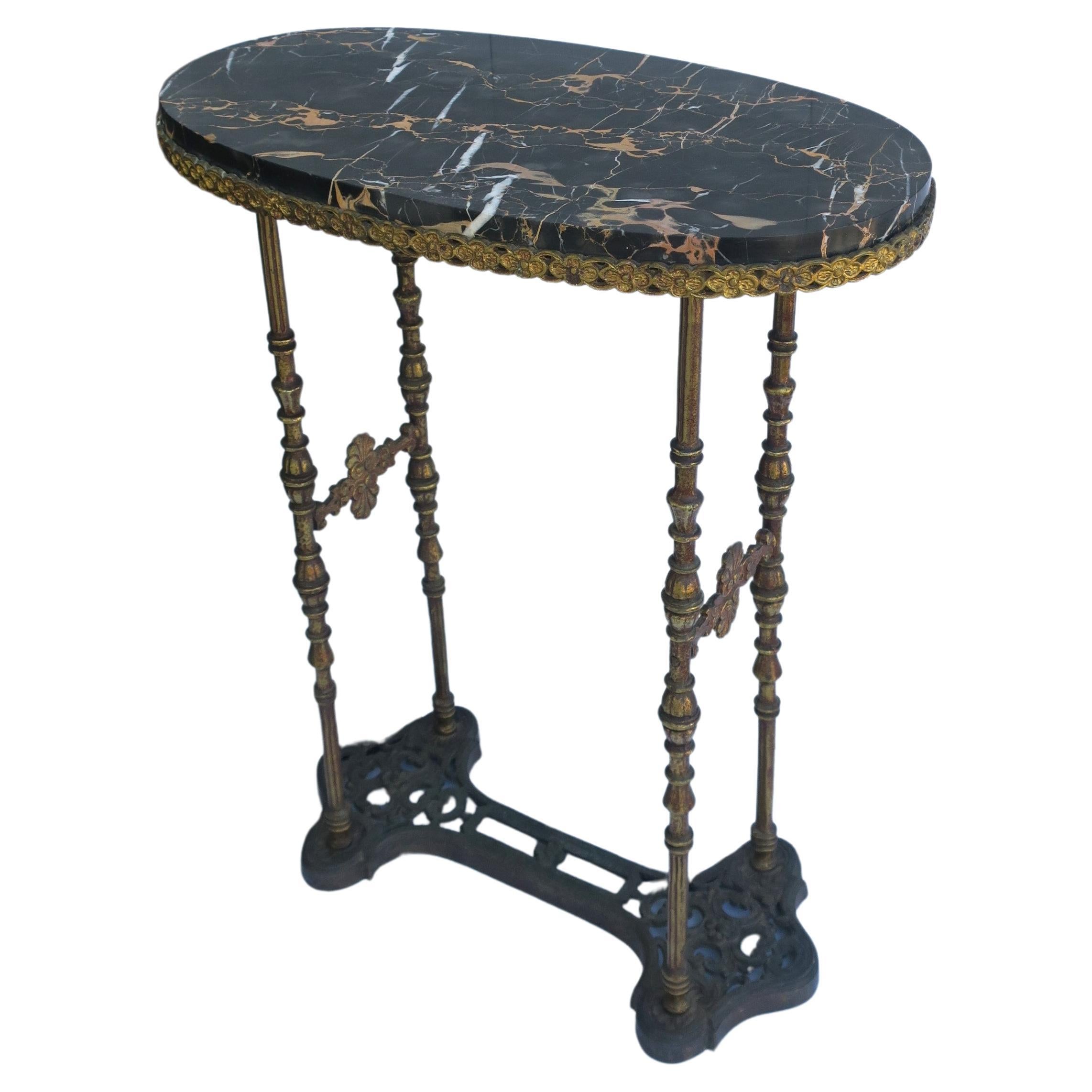 Gilt German Marble Foyer Console Table For Sale