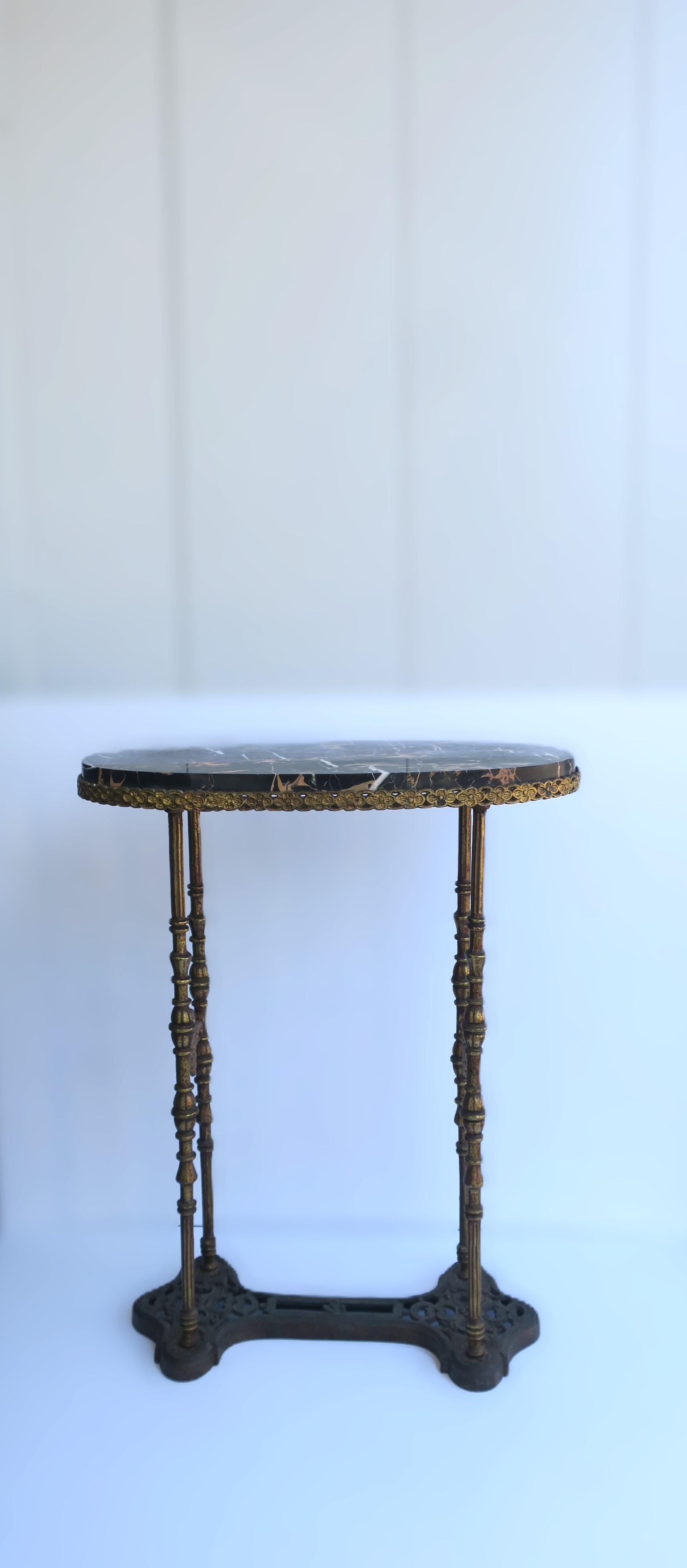 Bronze German Marble Foyer Console Table For Sale