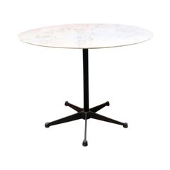 Vintage German Marble, Metal and Aluminum Dining Table, Produced by Vitra, 1970s