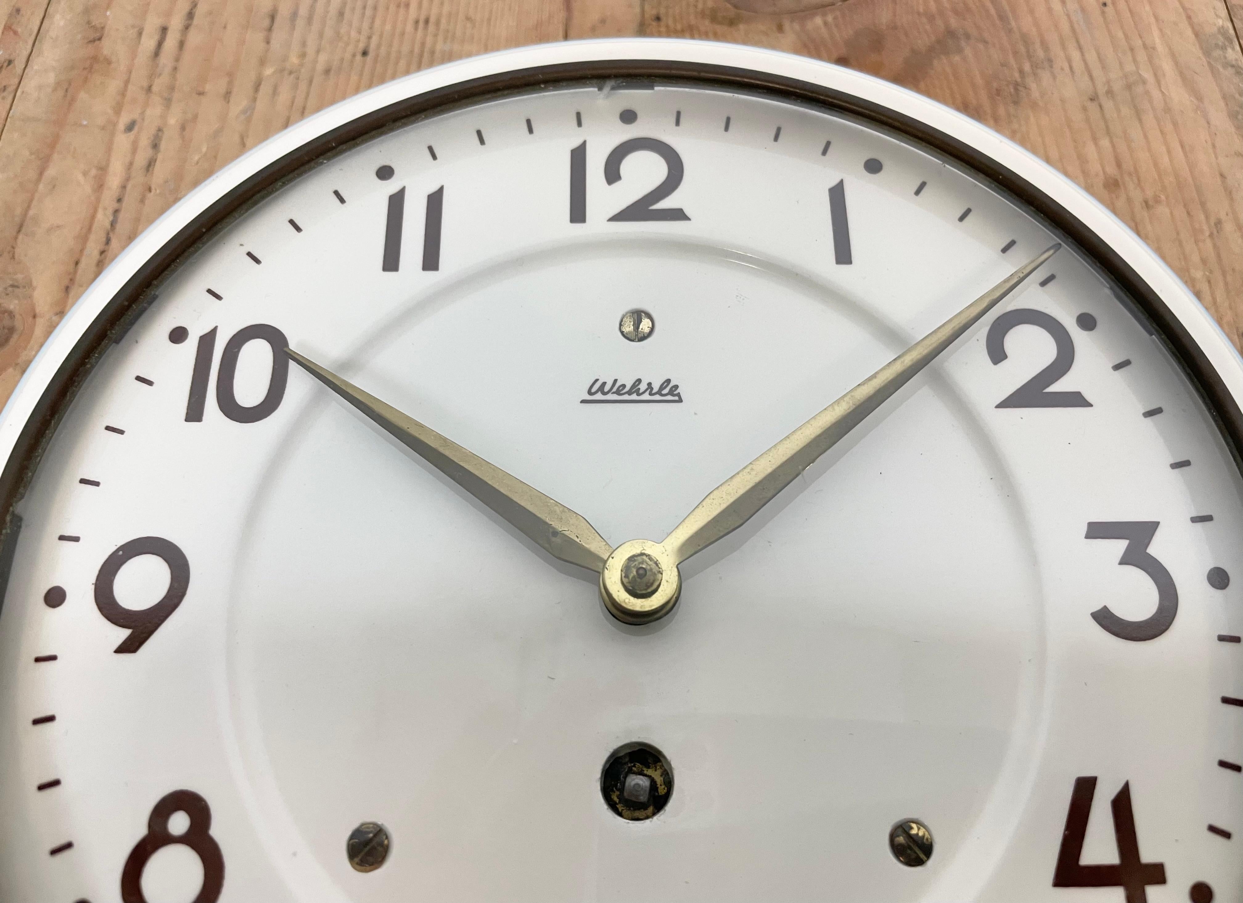 20th Century German Mechanical Ceramic Wall Clock from Wehrle, 1960s