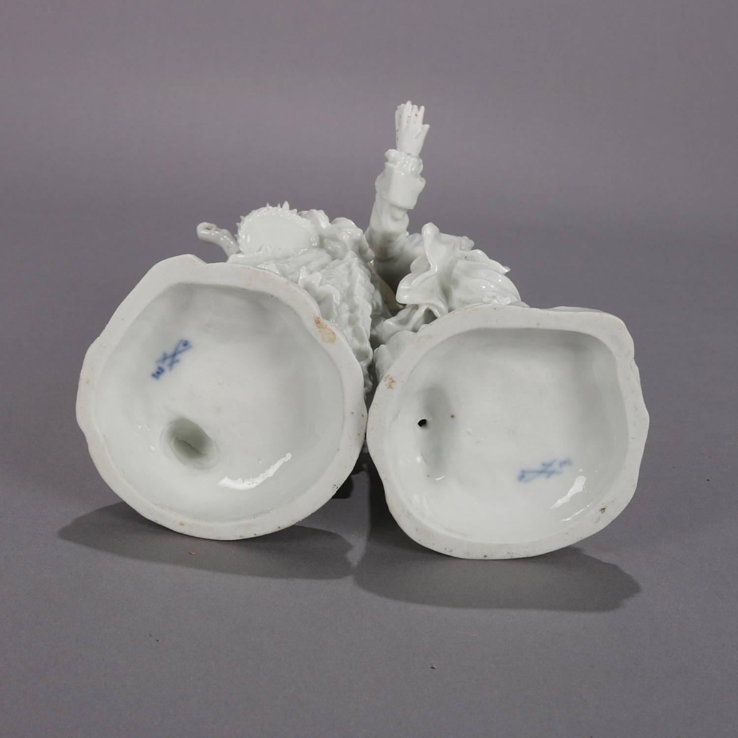 German Meissen Blanc de Chine Style Porcelain Figures, Courting Couple 6