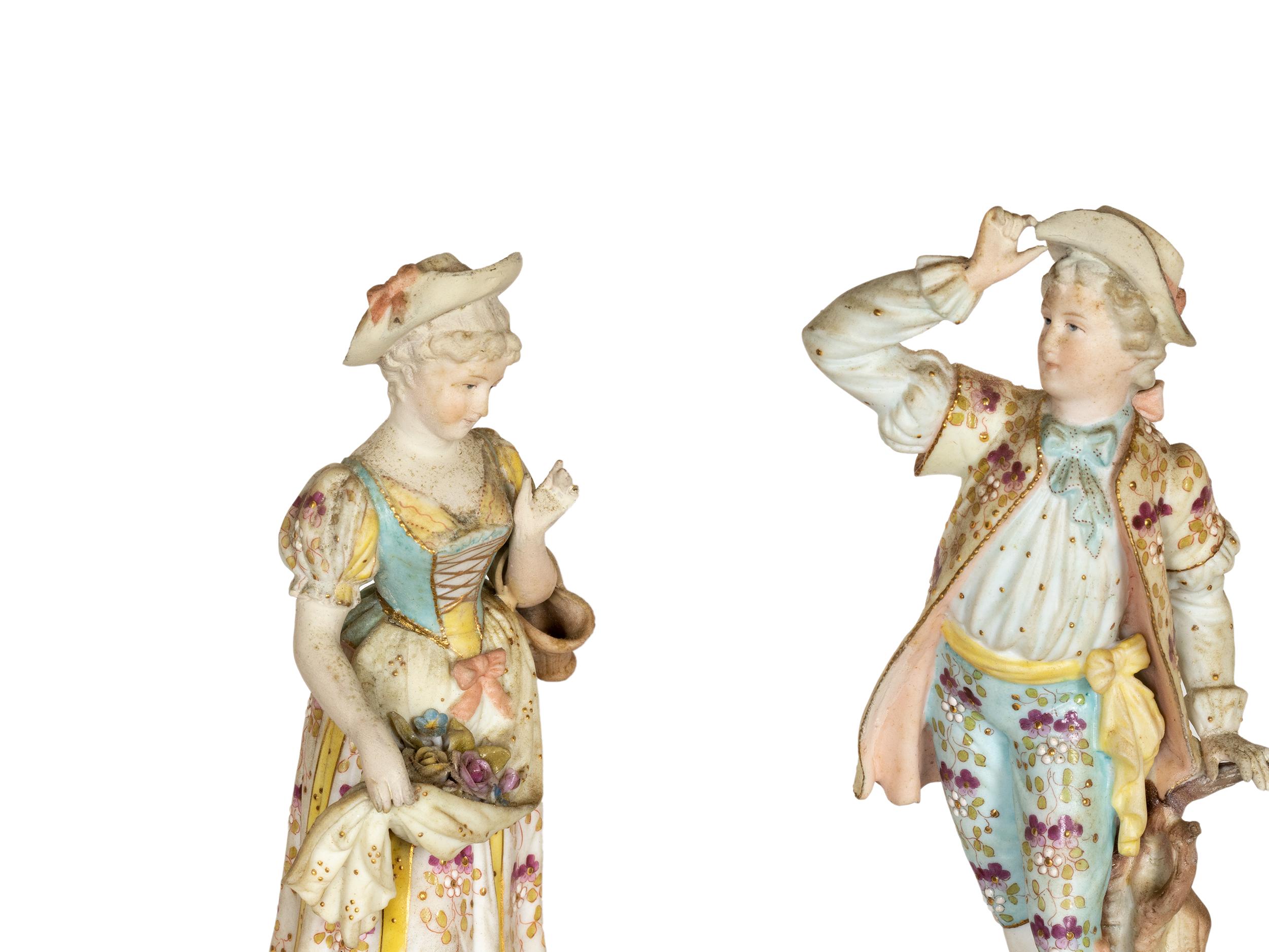 German Meissen Porcelain Couple Figurines, 19th Century For Sale 1