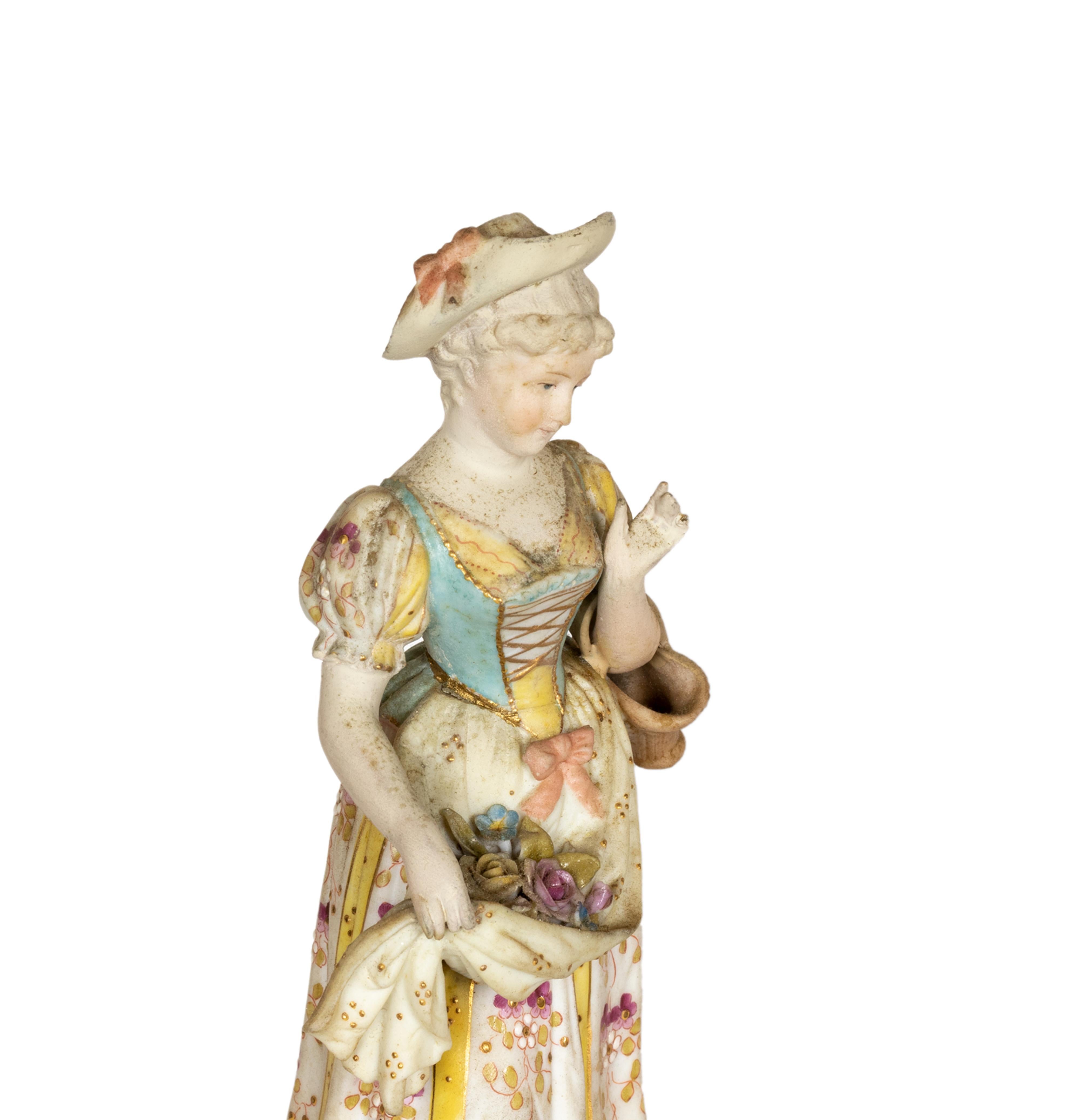 German Meissen Porcelain Couple Figurines, 19th Century For Sale 2
