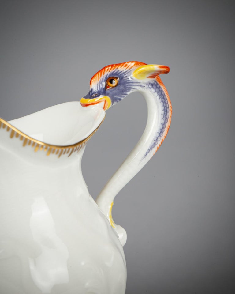 Service à Café Meissen – Peinture Roche Et Oiseaux – 1850-1899 – Porcelaine Allemande